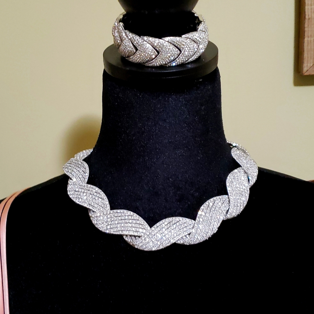 Pave necklace and bracelet from Saks